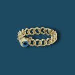 Evil Eye Charm Ring aus 585er Gold mit Schutzsymbol & Zirkonia – stilvoller Glücksbringer für moderne Eleganz.