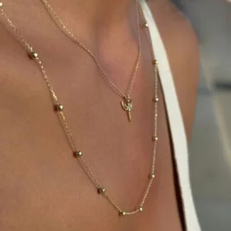 Beads Kugelkette aus 585er Gold mit filigranen Kugeln – stilvolle Eleganz für moderne Looks.