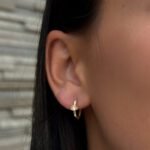 Eye Creolen aus 585er Gold mit funkelndem Schutzsymbol – stilvolle Eleganz mit spiritueller Bedeutung.