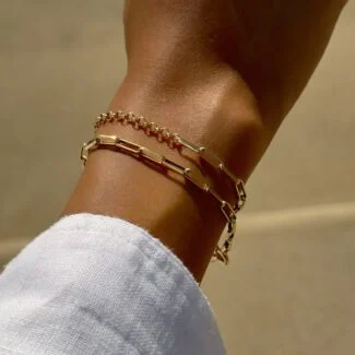 Klassisches Link und Loop Armband aus 585er Gold mit eleganten Gliedern – luxuriöse Eleganz für zeitlose Looks.