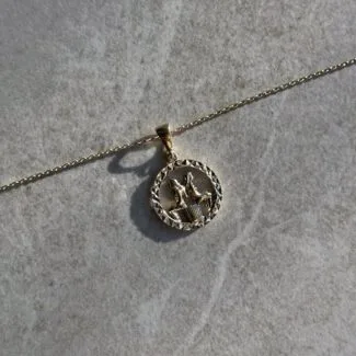 Zodiac Sternzeichen-Anhänger Zwillinge aus 585er Gold mit filigranem Sternbild & Zirkonia – ein elegantes Symbol für Offenheit & Kreativität.