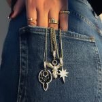 Nordstern Stern Anhänger aus 585er Gold mit Clip-Verschluss & Zirkonia – ein edler Anhänger inspiriert vom leuchtenden Polarstern.