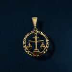 Zodiac Sternzeichen-Anhänger Waage aus 585er Gold mit filigranem Sternbild & Zirkonia – ein edles Symbol für Ästhetik & Gerechtigkeit.