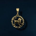 Zodiac Sternzeichen-Anhänger Löwe aus 585er Gold mit funkelndem Zirkonia – ein luxuriöses Schmuckstück für Charisma & königliche Ausstrahlung.