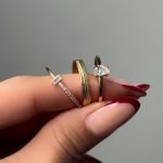 Baguette Cut Zirkonia Ring aus 585er Gold mit funkelndem Zirkonia im Baguette-Schliff – ein stilvoller und luxuriöser Goldring.