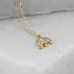Elefant Glücks Halskette – 585er Gold, eleganter Elefant-Anhänger mit feinen Details & funkelnden Zirkonia.