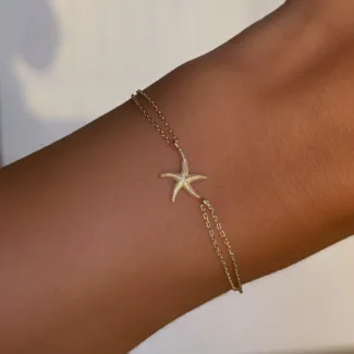 585er Goldarmband mit Seestern-Anhänger