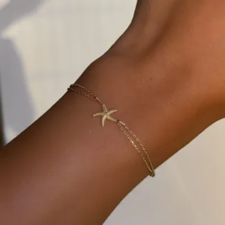 585er Goldarmband mit Seestern Armband Anhänger