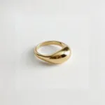 585er Gold Dome Statement Ring mit kuppelförmigem, glänzendem Design