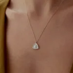 585er Gold Trapez Halskette mit Zirkonia-Steinen