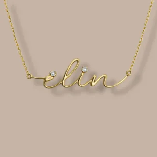 Personalisierte 585er Gold Namenskette mit individuellem Schriftzug