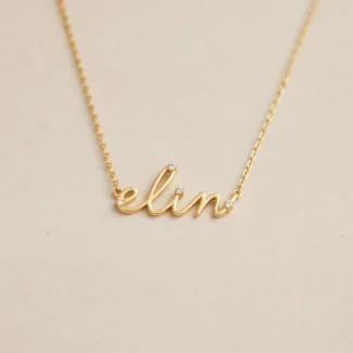 Personalisierte 585er Gold Namenskette mit individuellem Schriftzug
