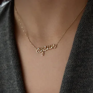 Personalisierte 585er Gold Namenskette mit individuellem Schriftzug