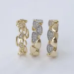 585er Gold Tropfen Glieder Ring mit Kettenstruktur