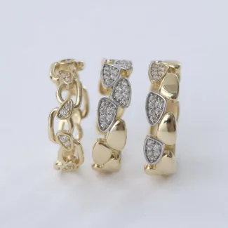 585er Gold Tropfen Glieder Ring mit Kettenstruktur