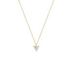 Dreistein Halskette – 585er Gold mit drei funkelnden Zirkonia-Steinen für Eleganz & Bedeutung.