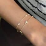 Işıltılı Yıldız Bileklik Stern Armband – 585er Goldarmband mit zarten Sternsymbolen und funkelnden Zirkonia für einen eleganten Look.