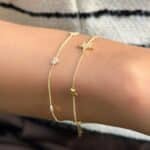 Stern Armband – 585er Goldarmband mit zarten Sternsymbolen und funkelnden Zirkonia für einen eleganten Look.