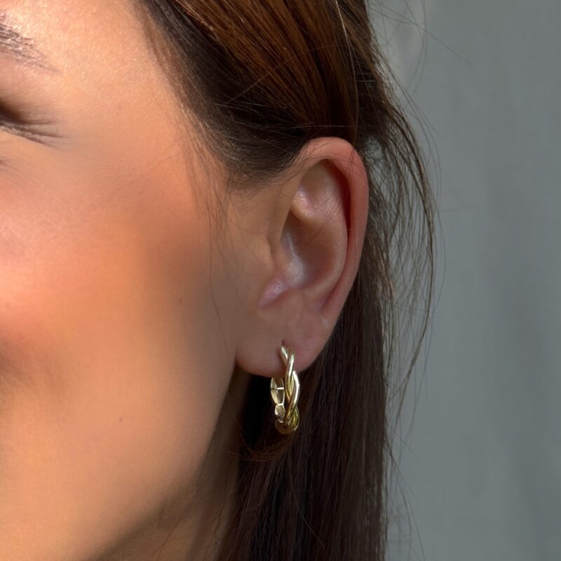 Gedrehte Pilgrim Twist Creolen aus 585er Gold – elegante, zeitlose Ohrringe