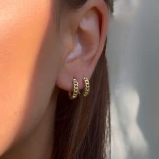 Goldene Glieder Creolen aus 585er Gold im markanten Kettendesign – Parla Fine Gold Jewelry