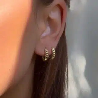 Goldene Glieder Creolen aus 585er Gold im markanten Kettendesign – Parla Fine Gold Jewelry