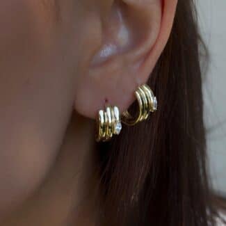 Marquise Wickelstack Creolen – 585er Goldohrringe mit Wickeloptik & elegantem Zirkonia-Besatz in Marquise-Schliff.