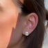 Baget Taşlı Küpe Baguette Ohrstecker – 585er Goldstecker mit rechteckigem Zirkonia im Baguette-Schliff für einen modernen, klaren Look.