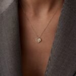 Herzanhänger mit Stein und strukturierter Oberfläche – aus 585er Gold mit funkelndem Zirkonia für einen eleganten Look.