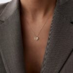 Heart Pendant Herzanhänger mit Stein und strukturierter Oberfläche – aus 585er Gold mit funkelndem Zirkonia für einen eleganten Look.