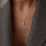 Herzanhänger mit Stein und strukturierter Oberfläche – aus 585er Gold mit funkelndem Zirkonia für einen eleganten Look.