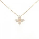 Fleur Kette – 585er Goldkette mit filigranem Blütenanhänger und glitzernden Zirkonia-Steinen für femininen Stil.