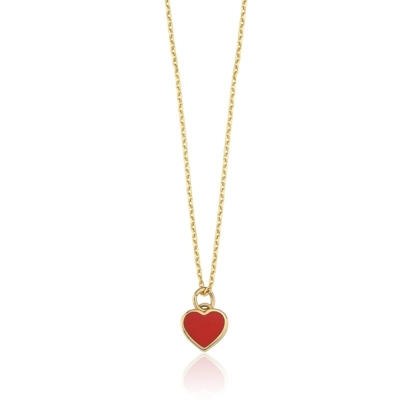 Herz Kette – Elegante Halskette aus 585er Gold mit stilvollem Herzanhänger & glänzenden Zirkonia-Steinen.